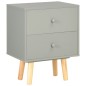 Nachttische 2 Stk. Grau 40 x 30 x 50 cm Kiefer Massivholz Nachttische 2 Stk. Grau 40 x 30 x 50 cm Kiefer Massivholz