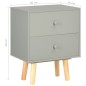 Nachttische 2 Stk. Grau 40 x 30 x 50 cm Kiefer Massivholz Nachttische 2 Stk. Grau 40 x 30 x 50 cm Kiefer Massivholz