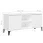 vidaXL TV-Schrank mit Metallbeinen Weiß 103,5x35x50 cm vidaXL TV-Schrank mit Metallbeinen Weiß 103,5x35x50 cm