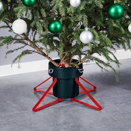 vidaXL Christbaumständer Grün und Rot 46x46x19 cm