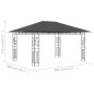 vidaXL Pavillon mit Moskitonetz 4x3x2,73 m Anthrazit 180 g/m² vidaXL Pavillon mit Moskitonetz 4x3x2,73 m Anthrazit 180 g/m²