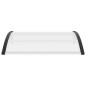 Türvordach Schwarz und Transparent 120×80 cm PC Türvordach Schwarz und Transparent 120×80 cm PC