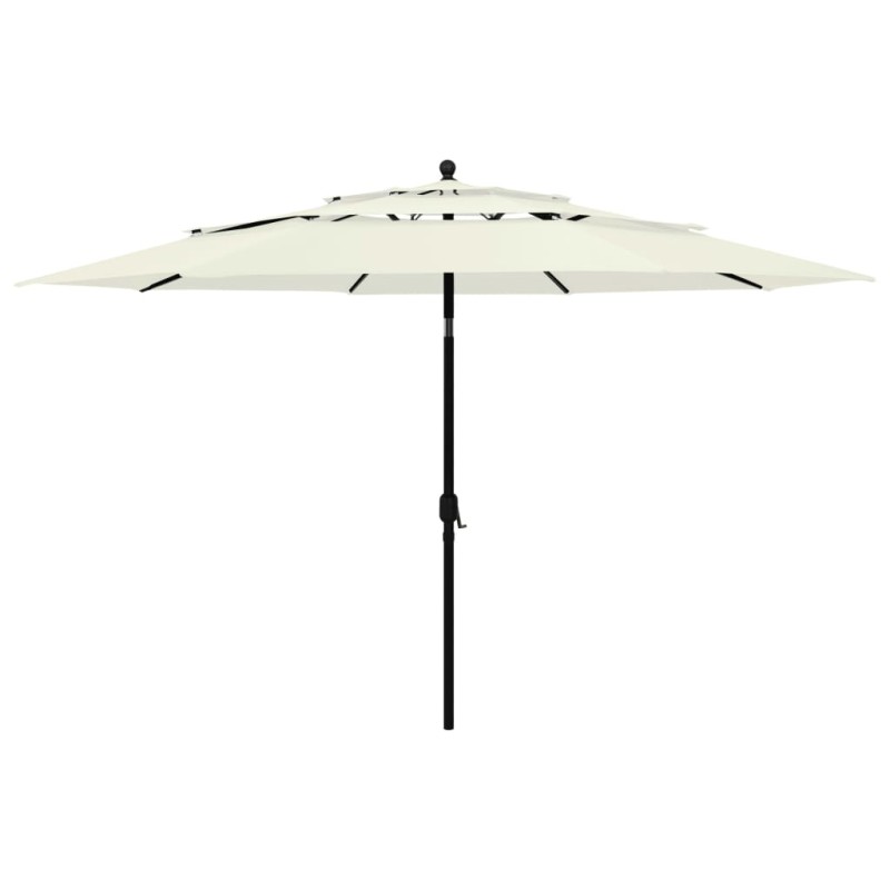 Sonnenschirm mit Aluminium-Mast 3-lagig Sandfarben 3,5 m Sonnenschirm mit Aluminium-Mast 3-lagig Sandfarben 3,5 m