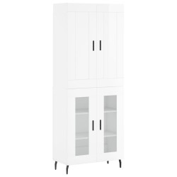 Highboard Hochglanz-Weiß 69,5x34x180 cm Holzwerkstoff