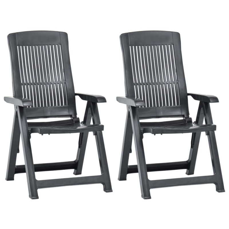 Verstellbare Gartenstühle 2 Stk. Kunststoff Anthrazit Verstellbare Gartenstühle 2 Stk. Kunststoff Anthrazit