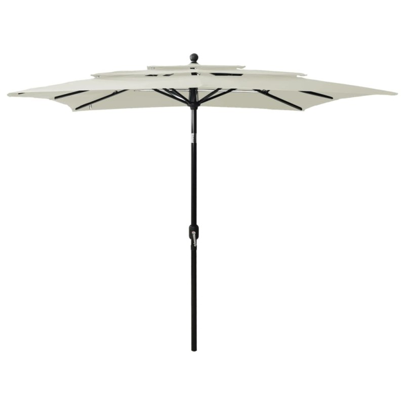 Sonnenschirm mit Aluminium-Mast 3-lagig Sandfarben 2,5x2,5 m Sonnenschirm mit Aluminium-Mast 3-lagig Sandfarben 2,5x2,5 m