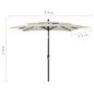 Sonnenschirm mit Aluminium-Mast 3-lagig Sandfarben 2,5x2,5 m Sonnenschirm mit Aluminium-Mast 3-lagig Sandfarben 2,5x2,5 m