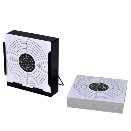 vidaXL Kugelfang 14 cm + 100 Zielscheiben aus Papier Quadratisch 