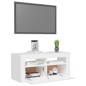TV-Schrank mit LED-Leuchten Weiß 90x35x40 cm TV-Schrank mit LED-Leuchten Weiß 90x35x40 cm