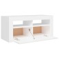 TV-Schrank mit LED-Leuchten Weiß 90x35x40 cm TV-Schrank mit LED-Leuchten Weiß 90x35x40 cm
