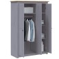 Kleiderschrank 3-Türig Grau 118×50×171,5 cm Kiefer Panama Serie Kleiderschrank 3-Türig Grau 118×50×171,5 cm Kiefer Panama Serie