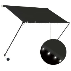 Einziehbare Markise mit LED 200×150 cm Anthrazit