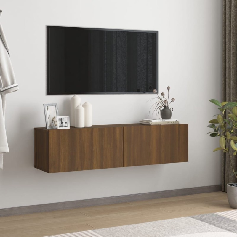 TV-Wandschrank Braun Eichen-Optik 120x30x30 cm Holzwerkstoff TV-Wandschrank Braun Eichen-Optik 120x30x30 cm Holzwerkstoff