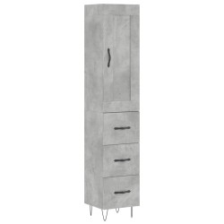 Highboard Betongrau 34,5x34x180 cm Holzwerkstoff