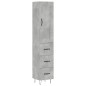 Highboard Betongrau 34,5x34x180 cm Holzwerkstoff Highboard Betongrau 34,5x34x180 cm Holzwerkstoff