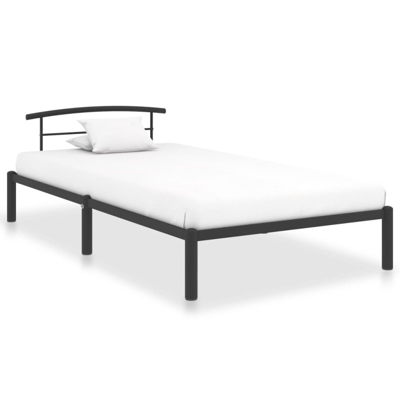 vidaXL Bettgestell Schwarz Metall 90x200 cm vidaXL Bettgestell Schwarz Metall 90x200 cm