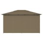 Gartenzelt mit Vorhängen 4x3 m Taupe 180 g/m² Gartenzelt mit Vorhängen 4x3 m Taupe 180 g/m²