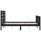 Massivholzbett mit Kopfteil Schwarz 120x200 cm Massivholzbett mit Kopfteil Schwarz 120x200 cm