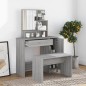 Schminktisch mit Spiegel Grau Sonoma 86,5x35x136 cm Schminktisch mit Spiegel Grau Sonoma 86,5x35x136 cm