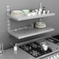 2-stufiges Wandregal Edelstahl 100 x 30 cm 2-stufiges Wandregal Edelstahl 100 x 30 cm