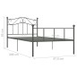 Bettgestell Grau Metall 90×200 cm Bettgestell Grau Metall 90×200 cm