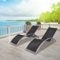 Sonnenliegen mit Tisch Aluminium Schwarz Sonnenliegen mit Tisch Aluminium Schwarz