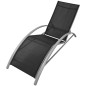Sonnenliegen mit Tisch Aluminium Schwarz Sonnenliegen mit Tisch Aluminium Schwarz