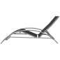 Sonnenliegen mit Tisch Aluminium Schwarz Sonnenliegen mit Tisch Aluminium Schwarz