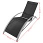 Sonnenliegen mit Tisch Aluminium Schwarz Sonnenliegen mit Tisch Aluminium Schwarz