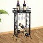 Weinregal für 9 Flaschen mit Stielglashalter Metall Weinregal für 9 Flaschen mit Stielglashalter Metall