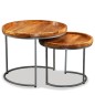 Beistelltisch-Set 2 Stk. Mangoholz Massiv Beistelltisch-Set 2 Stk. Mangoholz Massiv