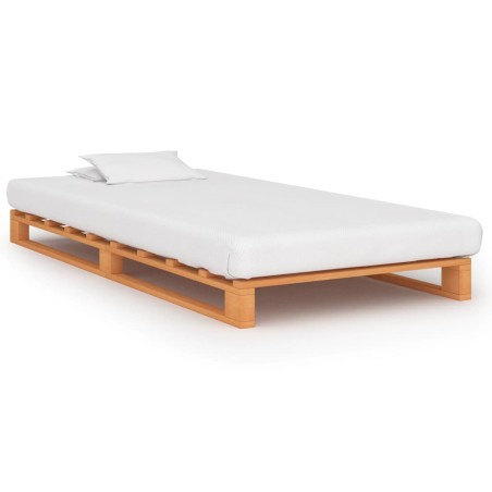 Palettenbett Braun Massivholz Kiefer 90×200 cm