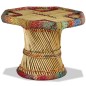 Couchtisch Bambus mit Chindi-Details Mehrfarbig Couchtisch Bambus mit Chindi-Details Mehrfarbig