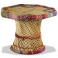 Couchtisch Bambus mit Chindi-Details Mehrfarbig Couchtisch Bambus mit Chindi-Details Mehrfarbig