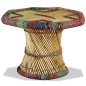 Couchtisch Bambus mit Chindi-Details Mehrfarbig Couchtisch Bambus mit Chindi-Details Mehrfarbig