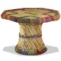 Couchtisch Bambus mit Chindi-Details Mehrfarbig Couchtisch Bambus mit Chindi-Details Mehrfarbig
