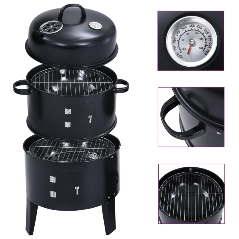 3-in-1 Holzkohlegrill Räucherofen 40×80 cm 3-in-1 Holzkohlegrill Räucherofen 40×80 cm