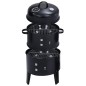 3-in-1 Holzkohlegrill Räucherofen 40×80 cm 3-in-1 Holzkohlegrill Räucherofen 40×80 cm