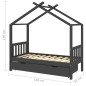 vidaXL Kinderbett mit Schublade Dunkelgrau Massivholz Kiefer 80x160 cm vidaXL Kinderbett mit Schublade Dunkelgrau Massivholz Kiefer 80x160 cm