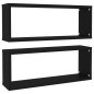 Würfelregale 2 Stk. Schwarz 60x15x23 cm Holzwerkstoff Würfelregale 2 Stk. Schwarz 60x15x23 cm Holzwerkstoff