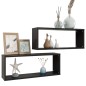 Würfelregale 2 Stk. Schwarz 60x15x23 cm Holzwerkstoff Würfelregale 2 Stk. Schwarz 60x15x23 cm Holzwerkstoff