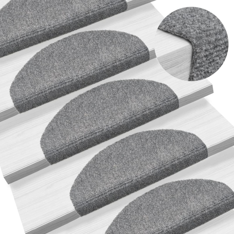 15-tlg Selbstkleb. Treppenmatten Nadelvlies 65x21x4cm Hellgrau 15-tlg Selbstkleb. Treppenmatten Nadelvlies 65x21x4cm Hellgrau