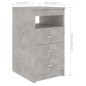 Sideboard mit Schubladen Betongrau 40x50x76 cm Holzwerkstoff Sideboard mit Schubladen Betongrau 40x50x76 cm Holzwerkstoff