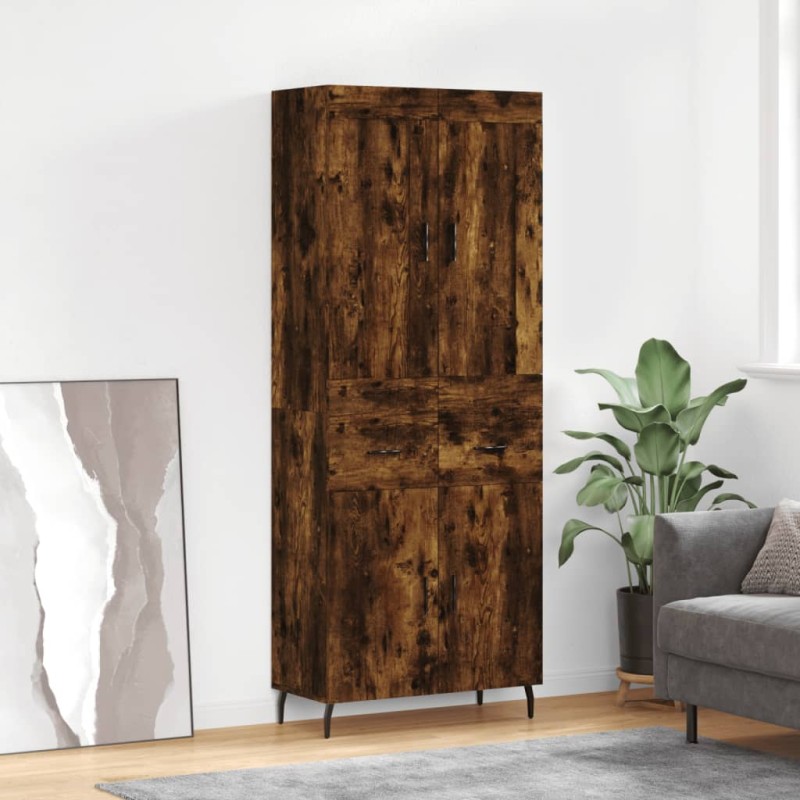Highboard Räuchereiche 69,5x34x180 cm Holzwerkstoff Highboard Räuchereiche 69,5x34x180 cm Holzwerkstoff