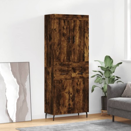 Highboard Räuchereiche 69,5x34x180 cm Holzwerkstoff