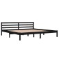 Massivholzbett Kiefer 200x200 cm Schwarz Massivholzbett Kiefer 200x200 cm Schwarz