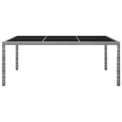 vidaXL Garten-Esstisch Grau 200x150x74 cm Poly Rattan