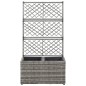 Hochbeet mit Rankgitter 2 Töpfe 58×30×107cm Poly Rattan Grau Hochbeet mit Rankgitter 2 Töpfe 58×30×107cm Poly Rattan Grau