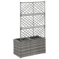 Hochbeet mit Rankgitter 2 Töpfe 58×30×107cm Poly Rattan Grau Hochbeet mit Rankgitter 2 Töpfe 58×30×107cm Poly Rattan Grau