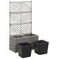 Hochbeet mit Rankgitter 2 Töpfe 58×30×107cm Poly Rattan Grau Hochbeet mit Rankgitter 2 Töpfe 58×30×107cm Poly Rattan Grau